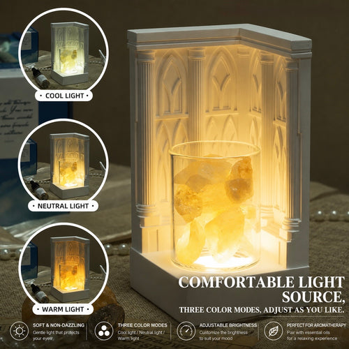 City of Angels Crystal Aromatherapy Gift Set with 3 Modes LED Lamp  Unique Gift for Birthday, Anniversary, Valentine’s Day, Women & Her