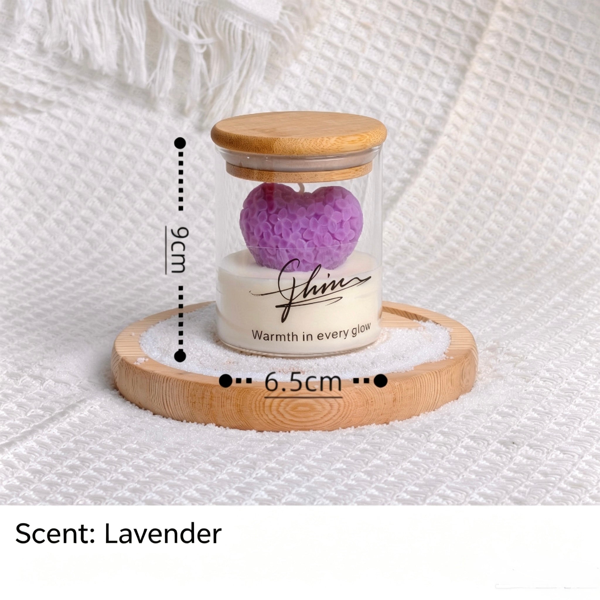 Valentine's Day Heart Rose Candle - Scented Soy Wax Candle in Glass Jar