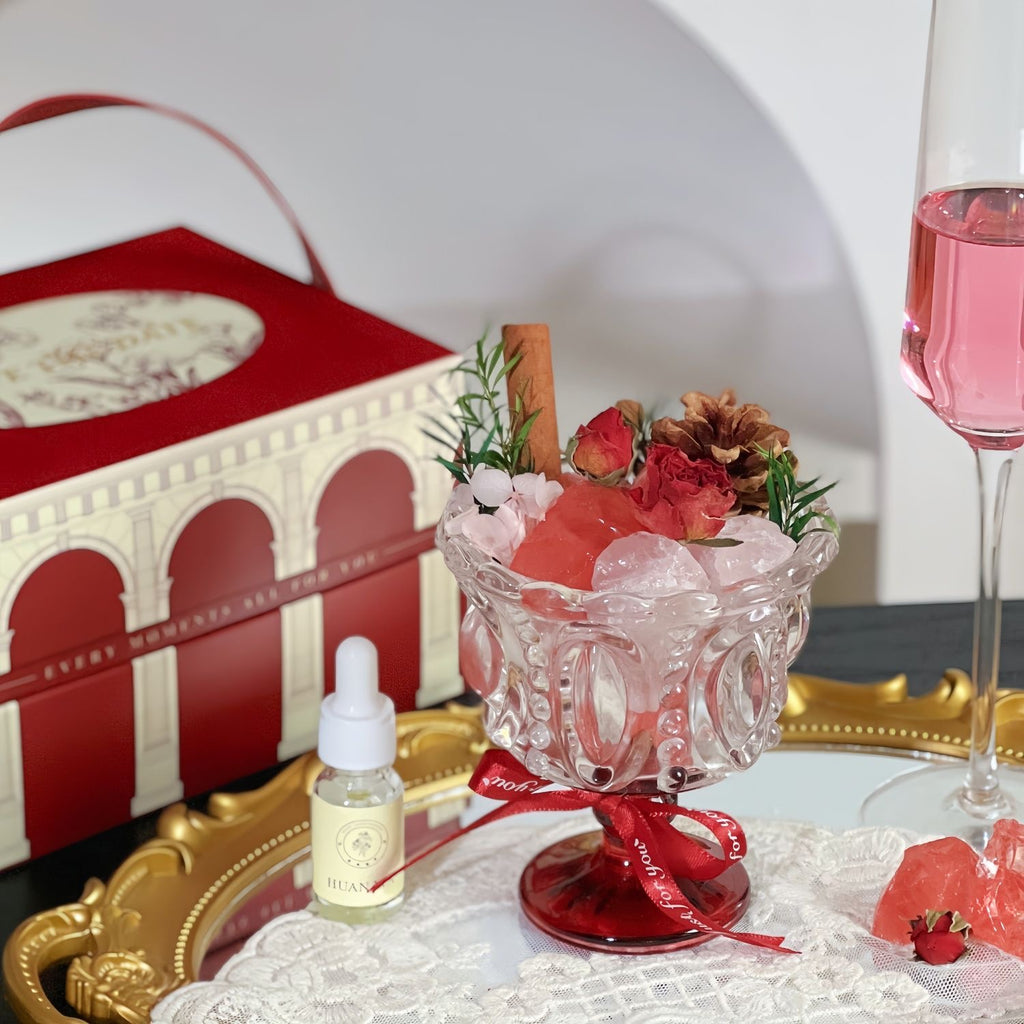 Luxury Rose Iceland Scented Candle Gift Box | Freesia & Multi Fragrance Soy Candle for Birthday Anniversary Present for Her