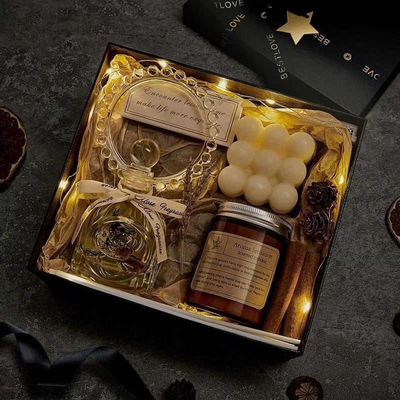 Luxury Black & Gold Aromatherapy Gift Set - Timeless Elegance for Your Space