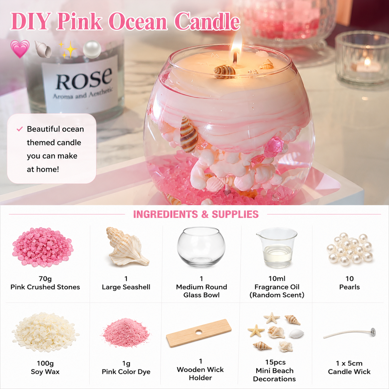 🌊 DIY OCEAN SCENTED CANDLE KIT