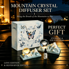 Snow Mountain Twin Peaks Crystal Ball Aromatherapy Ornament — Long-Lasting Fragrance Home Décor Gift Box