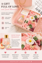 Peach Freesia Soap Flower Gift Box – Elegant Fragrance Gift for Girlfriend, Wife & Best Friend