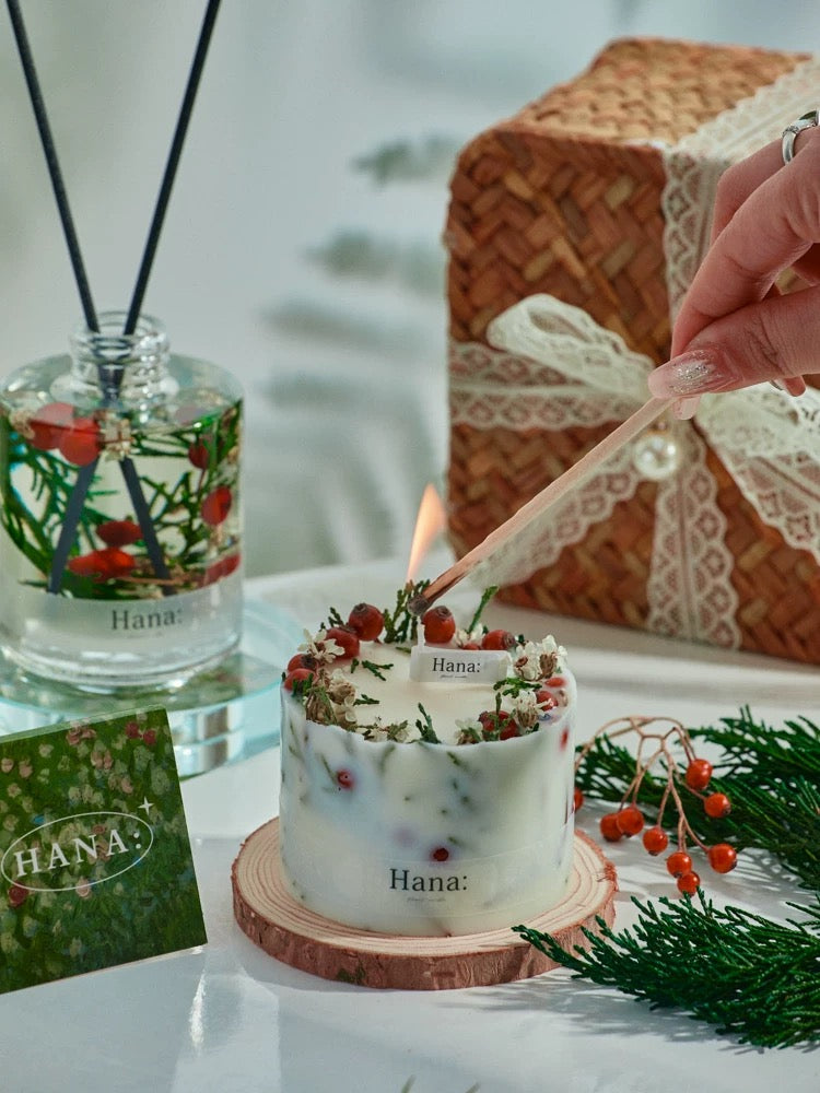 Premium Natural Soy Wax Candle + Reed Diffuser Set | Cottagecore Aromatherapy Gift Box