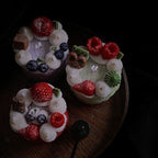 Strawberry Red Velvet & Matcha Mini Cake Scented Candles, Realistic Dessert Shaped Decorative Candles
