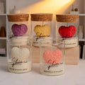 Valentine's Day Heart Rose Candle - Scented Soy Wax Candle in Glass Jar