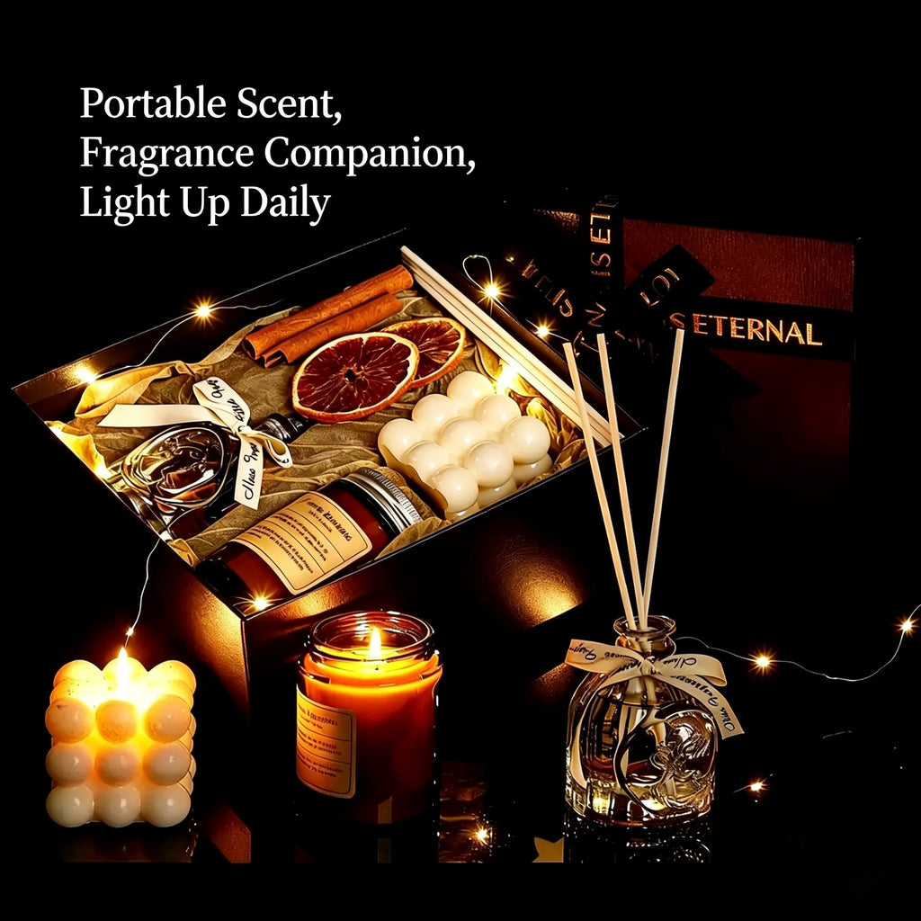 Luxury Black & Gold Aromatherapy Gift Set - Timeless Elegance for Your Space